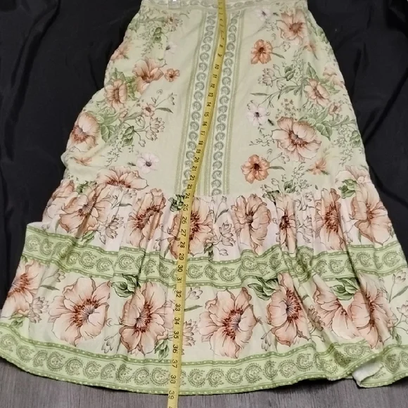 Rachel Zoe Floral Maxi Skirt in Cream and Green - Picture 9 of 15